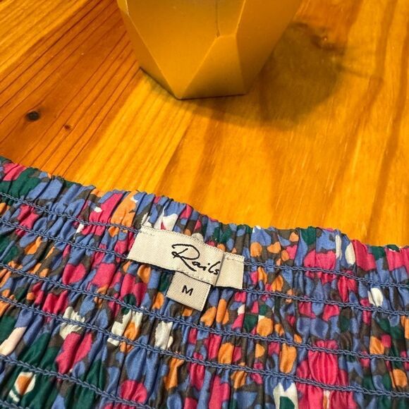 Rails Edina Leilani Floral Midi Skirt Tiered Smocked Waist Peasant Women’s MED - Picture 6 of 12